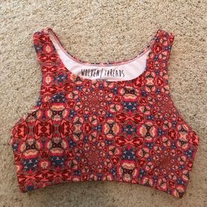 Woven threads yoga top